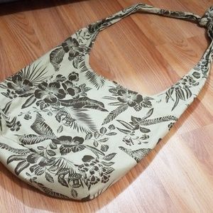 Tan flower crossbody bag